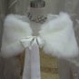 Ivory Faux Fox Fur Bridal Shawl UK