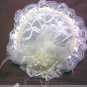 Ivory lace bridal hat with pearls and rhinestones accent