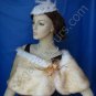 Champagne Chinchilla Faux Fox Fur Wrap with Clasp