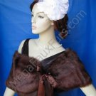 Sable Faux Fox Fur Bridal Stole Shawl