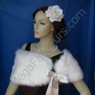 Ivory Faux Fox Fur Bridal Shawl UK