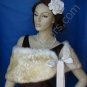 Champagne Faux Fox Shawl with Ivory Base