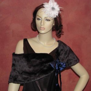 Navy Blue Mink Shawl