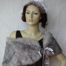Silver Faux fox shawl