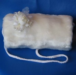 Ivory Faux Mink Hand Muff