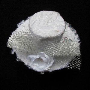 White lace mini hat for cocktail party