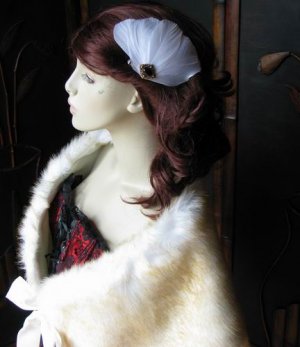 vintage feathers flower fascinator