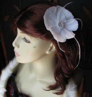 Feathers Fascinator with Swaroski Crystals