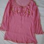 $12.99 Evening,Plus1X,2X,3X,Sequins Pink,Dark Brown,Top,Blouse