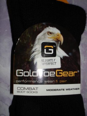 1 New pair Unisex, GOLD TOE-Combat Boot Socks Black Large/Medium