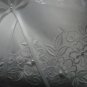 New - PEARL + RIBBON BRIDAL WEDDING RING BEARER PILLOW White color