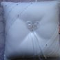 $12.99_New - Crystal & clear beads + RIBBON BRIDAL WEDDING RING BEARER PILLOW White color
