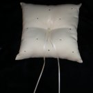 New - PEARL+Crystal + RIBBON BRIDAL WEDDING RING BEARER PILLOW  Ivory color