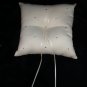 New - PEARL+Crystal + RIBBON BRIDAL WEDDING RING BEARER PILLOW  Ivory color