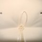 New - PEARL+Crystal + RIBBON BRIDAL WEDDING RING BEARER PILLOW  Ivory color