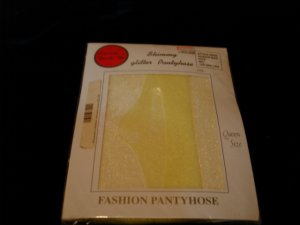 $2.99 New-1pair-One size-Bright Light Canary (Yellow) Fashion Shimmery Glitter Pantyhose