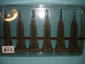New York Souvenirs - 6  sealed-Empire State Building Statue refrigerator Magnet 4.5"X1.5"X1"