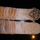 Fingerless&Beads Wedding Bridal gloves-Pink- Free shipment