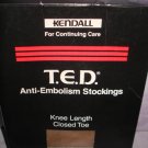 $19  Medical Anti-Embolism Stockings Knee Length Closed Toe Kendall T.E.D. N ew&Sealed- Size M Beige