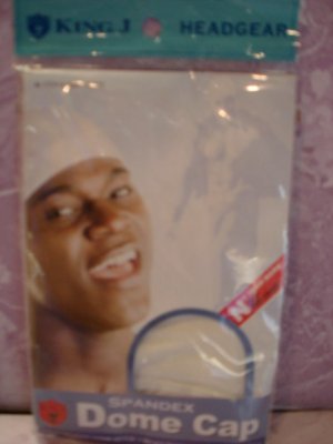 $5.99 free ship KING.J HEADGEAR SPANDEX - Dome Cap White color item#241 FREE SHIPMENT