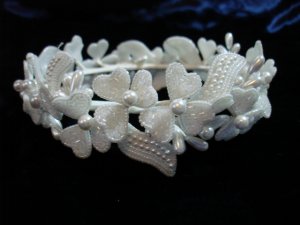 $19.99 Bridal Wedding Veil Prom Pageant Pearl&cristals Loop-Full Round Tiara,Crown Headband #H17947
