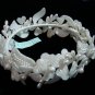 $19.99 Bridal Wedding Veil Prom Pageant Pearl&cristals Loop-Full Round Tiara,Crown Headband #H17947