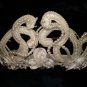 $20 Bridal Wedding Veil Prom Pageant Pearl & cristals Loop- Round Tiara, Crown Headband