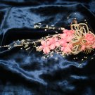 $9.99 Bridal Wedding Veil Prom Pageant Pearl&pink Satin Head Piece tiara,Crown Headband