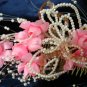 $9.99 Bridal Wedding Veil Prom Pageant Pearl&pink Satin Head Piece tiara,Crown Headband