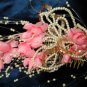 $9.99 Bridal Wedding Veil Prom Pageant Pearl&pink Satin Head Piece tiara,Crown Headband