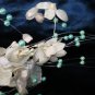 $9.99Bridal Wedding Veil Prom Pageant blue Pearl&white Satin roses Head Piece tiara,Crown Headband