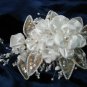 $12.99 Bridal Wedding Veil Prom Pageant Pearl,Crystal Satin flowers Head Piece tiara,Crown Headband