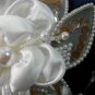 $12.99 Bridal Wedding Veil Prom Pageant Pearl,Crystal Satin flowers Head Piece tiara,Crown Headband