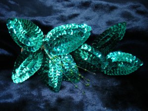 $12.99 Bridal Wedding Veil Prom Pageant  Green Sequins&beads Head Piece tiara,Crown Headband