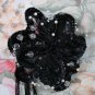 $15.99 Evening Veil Prom Pageant Black,Pearls&Crystal Head Piece tiara,Crown Headband