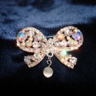 $9.99 Crystal brooch in silver tone 1.5"X1.00"