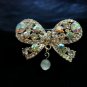 $9.99 Crystal brooch in silver tone 1.5"X1.00"
