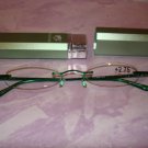 $9.99 New- Slim Reading green color frame Glasses +2.75  in Sturdy  metalic green Case