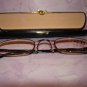 $9.99 New- Slim Reading Glasses black color metal frame +3.25  in Sturdy  Pen Shape Case