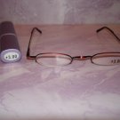 $9.99 New-Slim Reading Glasses +3.00 in Sturdy metalic magenta no frame under lenses Case