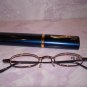 $9.99 New- Slim Reading Glasses  black frame +2.25  in Sturdy  Pen Shape Case