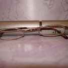 $9.99 New-Slim Reading Glasses +3.00 silver frame no lower rim in Sturdy  metalic Case
