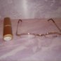 $9.99 New- Slim Reading Glasses silver frame no lower rim +3.00  in Sturdy Golden Case