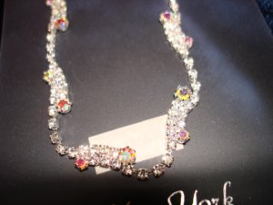 $19.99 Bridal Set of Earringa & Neckless white gold tone & Crystal