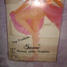 $ 2.99 New&sealed-1pair Queen size-Shimmery Glitter Dark Blue Sheer Fashion Pantyhose -XXL
