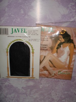 New-1pair-One size-Black Fashion Shimmery Glitter Pantyhose