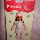 6 piece- American Girl Crafts Winter White & Pink Dress doll 3D Bubble Stickers