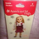6 piece- American Girl Crafts "JULIE" doll 3D Bubble Stickers