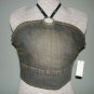 $7.99 New-Fitted Stretch Bodice,Tank top halter-Fade Vintage Gray Denim Vest Curves Corset M,L,XL