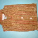 $14.99 New100% silk dress shirt  blouse tops TALBOT size 8/10=(M/L) mix of creme brown...